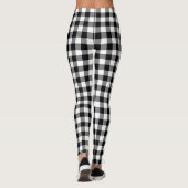Chic Black And White Plaid Gingham Checkered  レギンス (裏面)