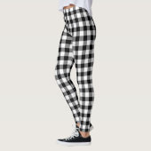 Chic Black And White Plaid Gingham Checkered  レギンス (左)