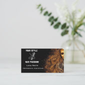 Chic Black background Hairstylist Business Card 名刺 (スタンド正面)