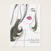 Chic Black Beige Beauty Girl Jewelry Display Card (正面)