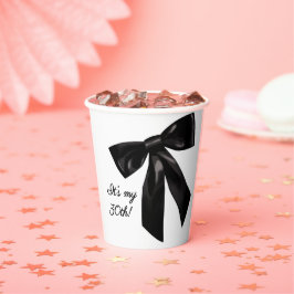 Chic Black Bow 30th Birthday Paper Cups 紙コップ