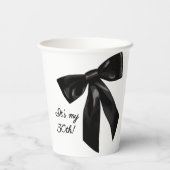 Chic Black Bow 30th Birthday Paper Cups 紙コップ (裏面)