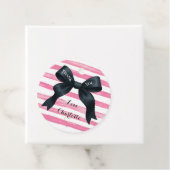 Chic Black Bow Pink White Stripe フェイバータグ (インサイチュ)