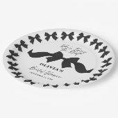  Chic Black Bow She's Tying the Knot Bridal Shower ペーパープレート (アングル)