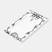 Chic Black Bow To-Do List Large Notepad ポストイット (アングル)