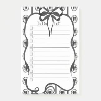 Chic Black Bow To-Do List Large Notepad ポストイット