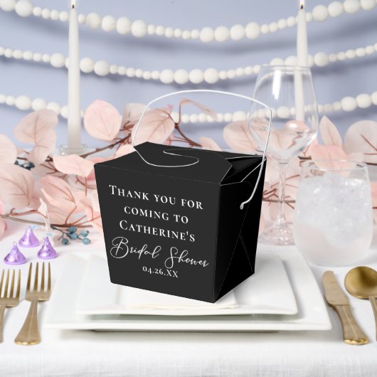 Chic Black Bridal Shower Personalized Fortune フェイバーボックス (ウェディング)