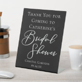 Chic Black Bridal Shower Personalized Welcome 台座サイン (インサイチュ)