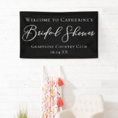 Chic Black Bridal Shower Personalized Welcome 横断幕 (インサイチュ)