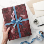 Chic Black Burgundy Red Floral Bridal Shower ラッピングペーパー<br><div class="desc">Chic Black Burgundy Red Floral Bridal Shower</div>