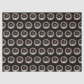 Chic Black Elegant Monogram Wreath Christmas 薄葉紙 (正面)