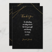 Chic Black & Geometricフレーム感謝していを作成 招待状 (正面/裏面)