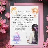 Chic Black Girl 13th Birthday Party Invitation | G 招待状