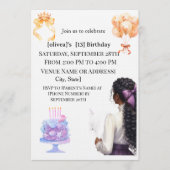 Chic Black Girl 13th Birthday Party Invitation | G 招待状 (正面)