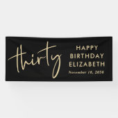 Chic Black Gold 30th Birthday Party 横断幕 (横)