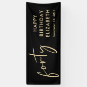 Chic Black Gold 40th Birthday Party 横断幕 (縦)