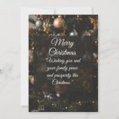 Chic Black & Gold Christmas Greeting Card | Elegan セーブザデート (正面)