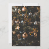 Chic Black & Gold Christmas Greeting Card | Elegan セーブザデート (裏面)