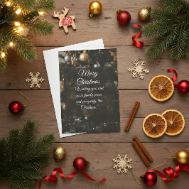 Chic Black & Gold Christmas Greeting Card | Elegan セーブザデート