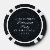 Chic Black Gold Custom Retirement Party ポーカーチップ (裏面)