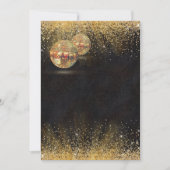 Chic Black Gold Disco Ball Rehearsal Dinner 招待状 (正面)