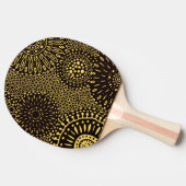 Chic Black Gold Ethnic Floral Ping Pong Paddle 卓球ラケット (横)