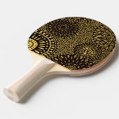 Chic Black Gold Ethnic Floral Ping Pong Paddle 卓球ラケット (正面アングル)