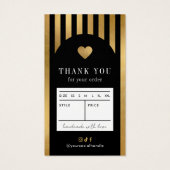Chic Black & Gold Fashion Clothing Size Hang Tag (裏面)