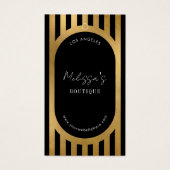 Chic Black & Gold Fashion Clothing Size Hang Tag (正面)