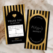 Chic Black & Gold Fashion Clothing Size Hang Tag