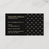 Chic Black Gold Minimal Crown Pattern 名刺 (裏面)