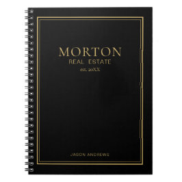 Chic Black Gold Real Estate Notebook ノートブック