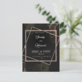 Chic Black & Gold Wedding Stylish Invitation (スタンド正面)