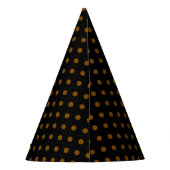 Chic Black Party Hat with Shiny Solid Brown Dots パーティーハット (裏面)