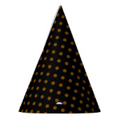 Chic Black Party Hat with Shiny Solid Brown Dots パーティーハット (左)