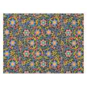 Chic Black Pattern with Colorful Floral  テーブルクロス (正面(横))