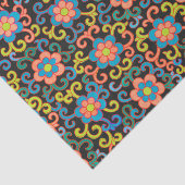 Chic Black Pattern with Colorful Floral  薄葉紙 (詳細)