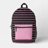 Chic Black & Pink Line Art Backpack  プリントバックパック (正面)