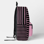Chic Black & Pink Line Art Backpack  プリントバックパック (左)