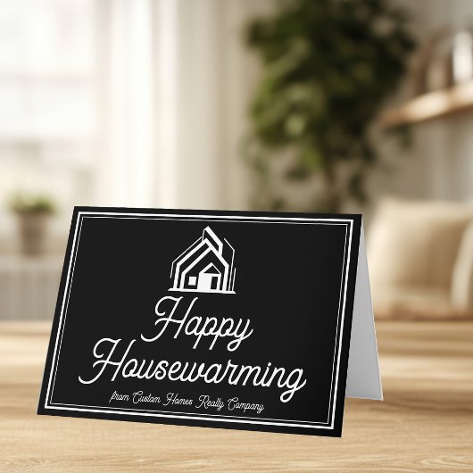 Chic Black Real Estate Company Custom Realtor カード