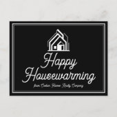 Chic Black Real Estate Company Custom Realtor ポストカード (正面)