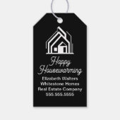 Chic Black Real Estate Company Customized Realtor ギフトタグ (正面)