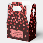 Chic Black Red Confetti Thank You フェイバーボックス (オープン)