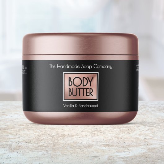 Chic Black, Rose Gold, White Body Butter Jar label ペットボトルラベル