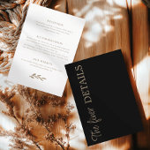 Chic Black Wedding Details エンクロージャーカード