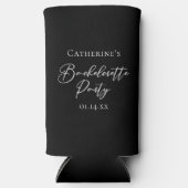 Chic Black White Bachelorette Party Favor スリム缶クーラー (正面)