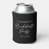 Chic Black White Bachelorette Party Personalized 缶クーラー (缶裏面)