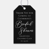 Chic Black White Bridal Shower Personalized ギフトタグ (正面)