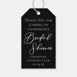 Chic Black White Bridal Shower Personalized ギフトタグ