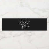 Chic Black White Bridal Shower Personalized ペットボトルラベル (シングルラベル)